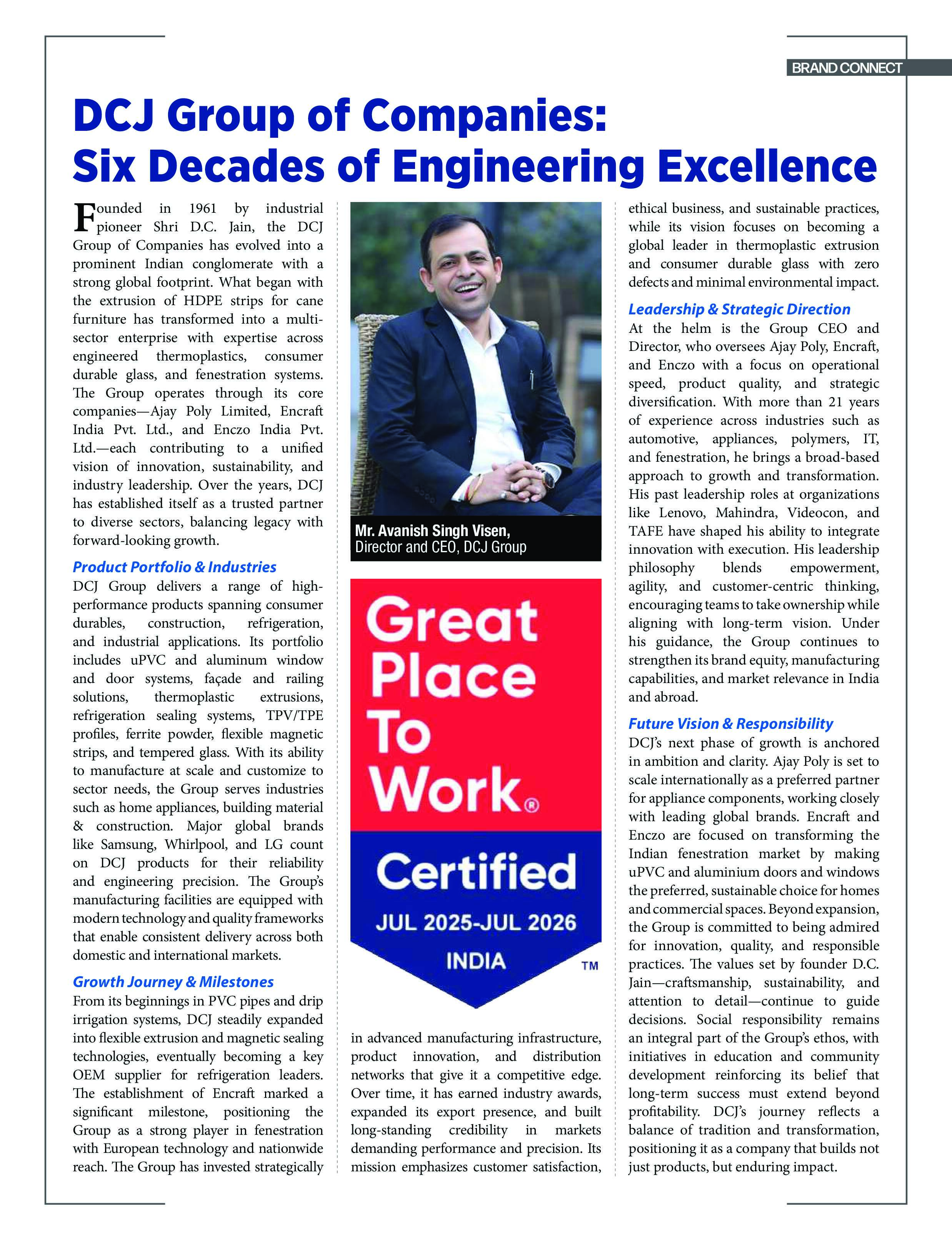 DCJ Group of Companies: Six Decades of Engineering Excellence